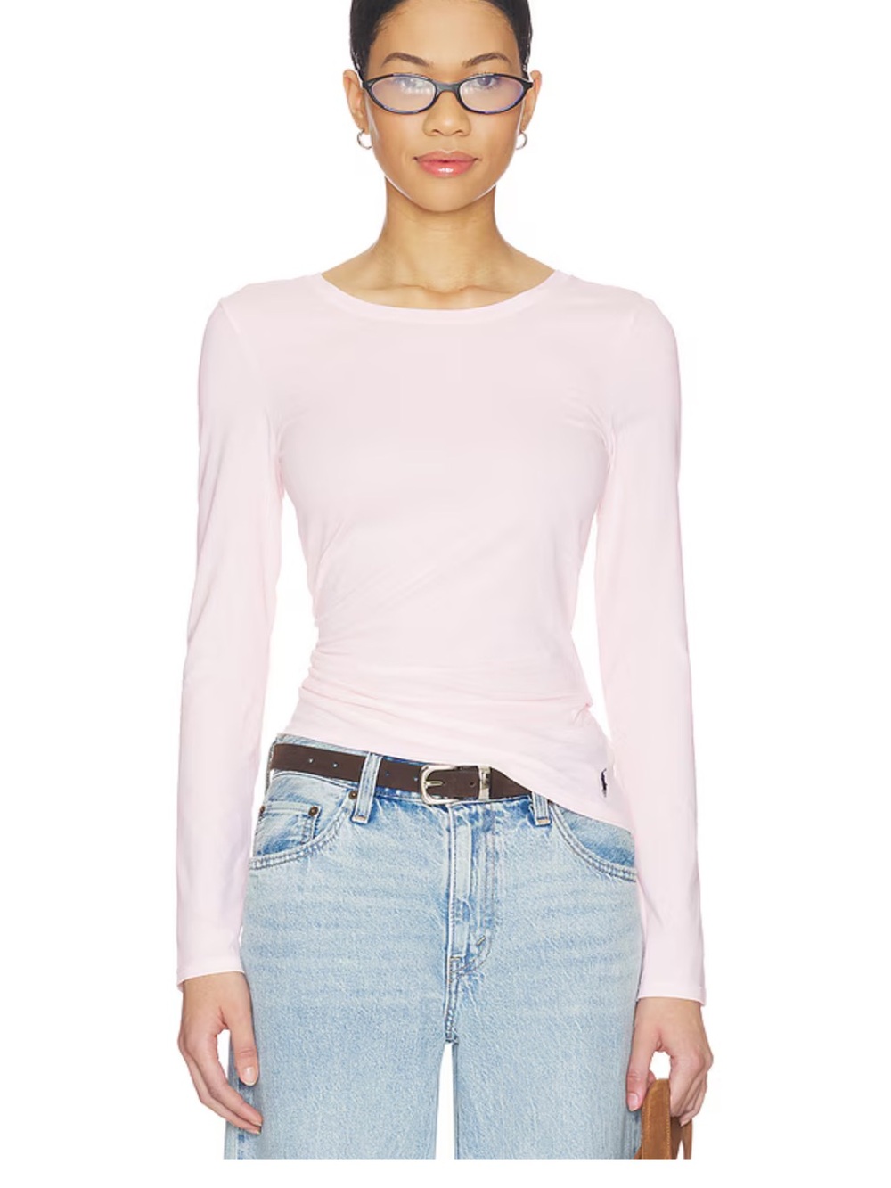 Ralph Lauren Long Sleeve Crewneck Top - Pale Pink